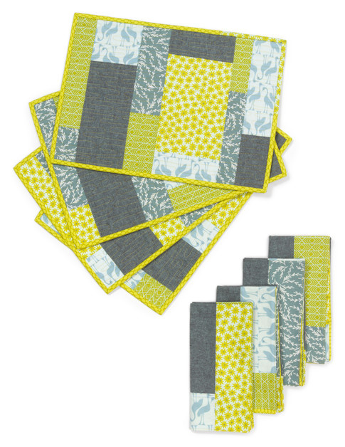 Colorblock Placemats and Napkins Free Pattern