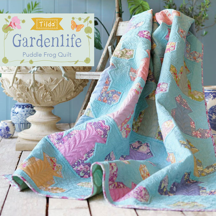 Tilda Gardenlife Puddle Frog Quilt Free Pattern 