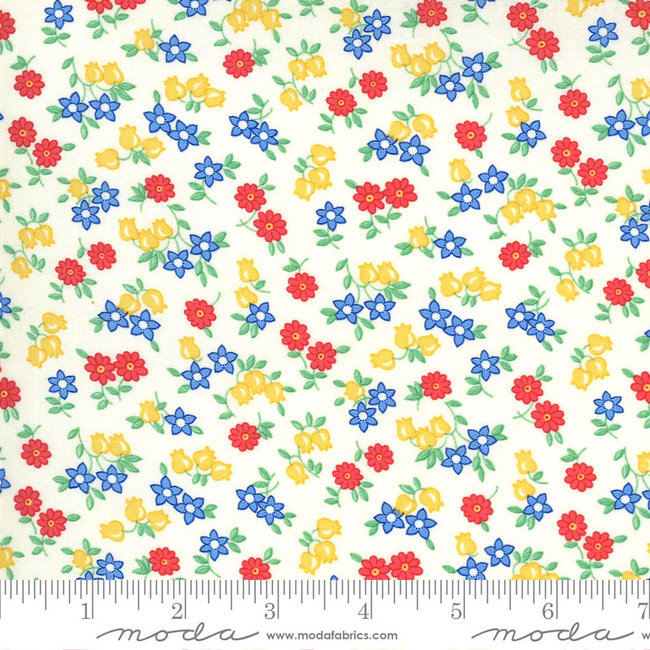 30s Playtime, Posie Party Floral, Eggshell 33594-11 $0.20 per cm or $20/m