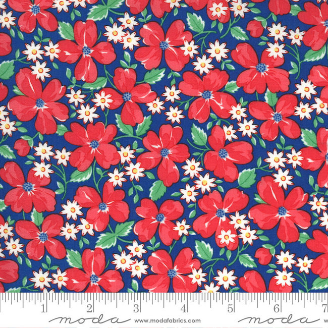 30s Playtime, Garden Party Floral, Bluebell 33590-17 $0.20 per cm or $20/m