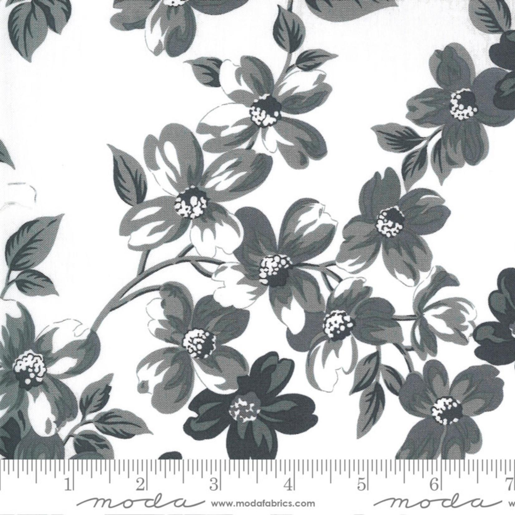 Bonnie & Camille Sunday Stroll, Full Bloom, White Grey 55220 27$0.20 per cm or $20/m