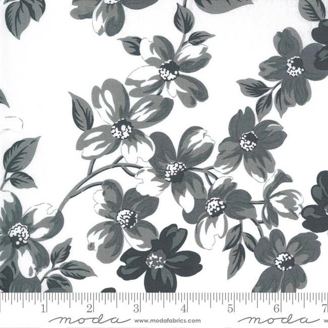 Sunday Stroll, Full Bloom, White Grey 55220 27$0.20 per cm or $20/m