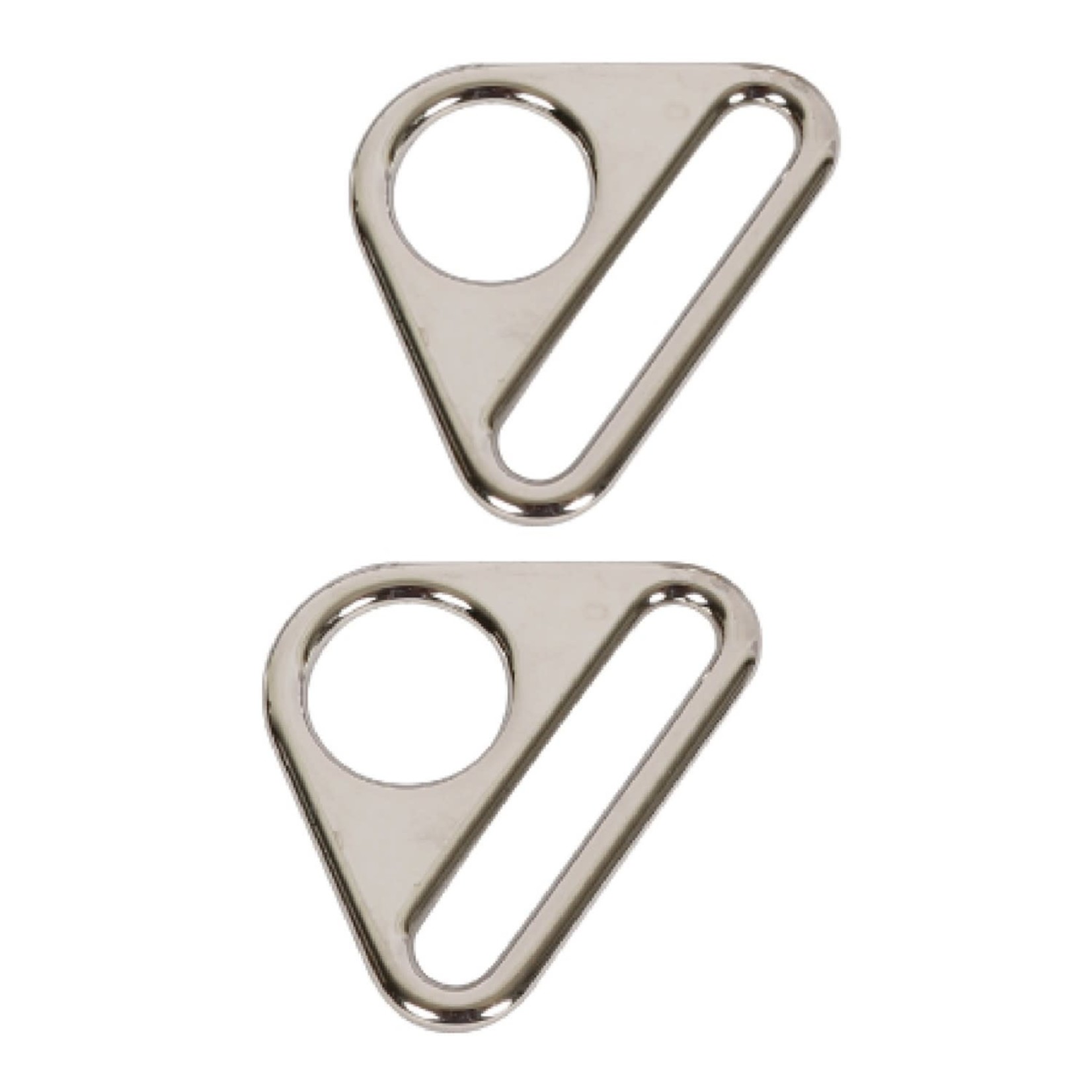 By Annie Triangle Ring Flat 1in Nickel Set of Two