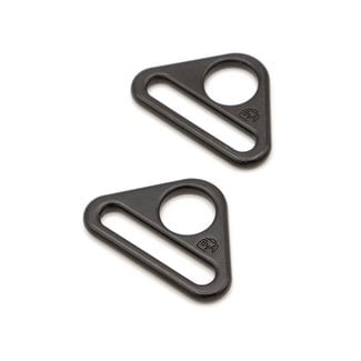 By Annie Triangle Ring Flat 1in Black Metal Set of Two