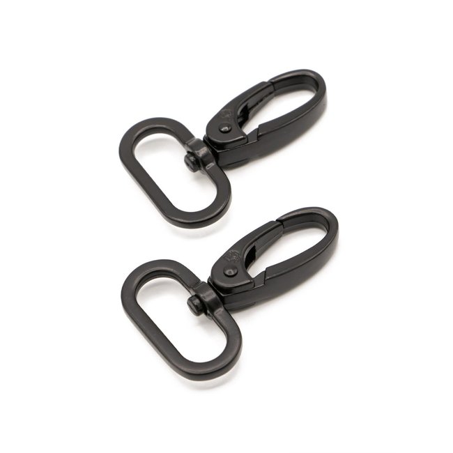 Swivel Hook 1in Black Metal Set of Two