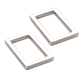 By Annie Rectangle Ring Flat 1in Nickel Set of Two