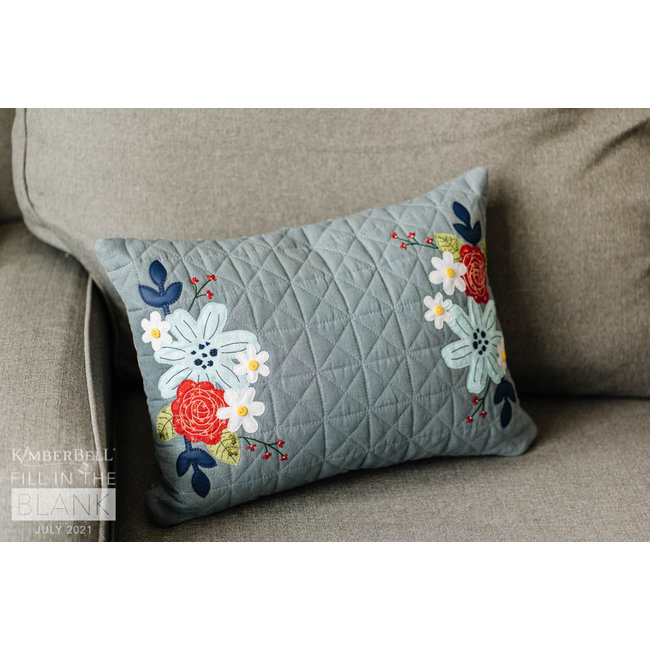 Quilted Pillow Cover Blank, Lumbar, Blue, Discontinued, While Supplies Last