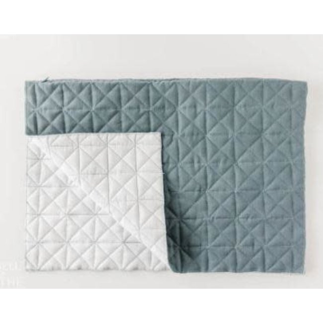 Quilted Pillow Cover Blank, Lumbar, Blue, Discontinued, While Supplies Last