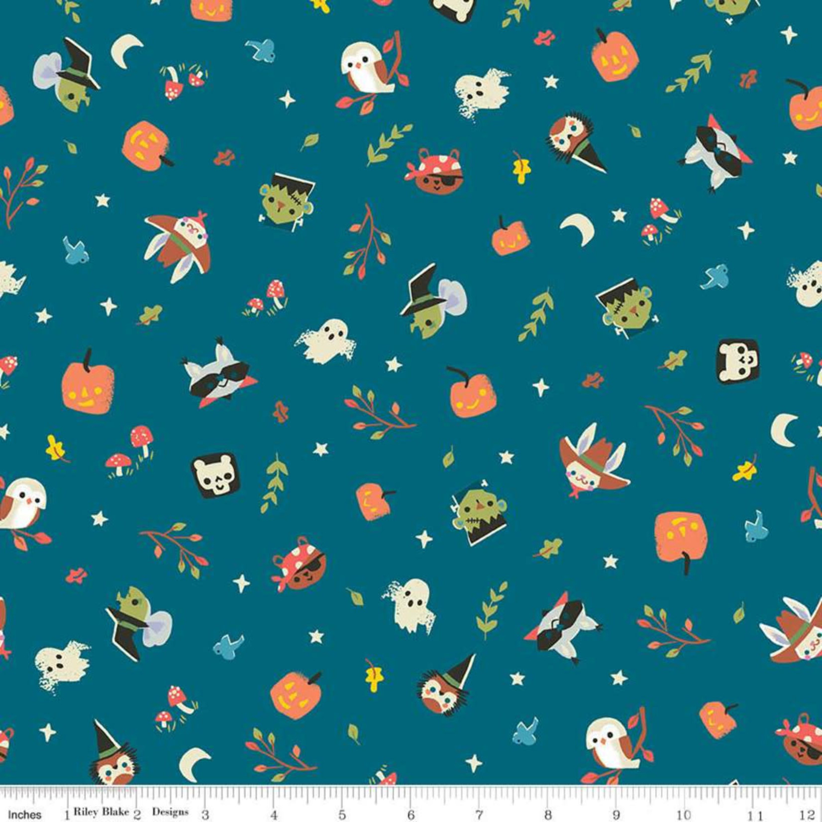 Riley Blake Designs Tiny Treaters, Toss, Teal (GC10481-TEAL) $0.20 per cm or $20/m
