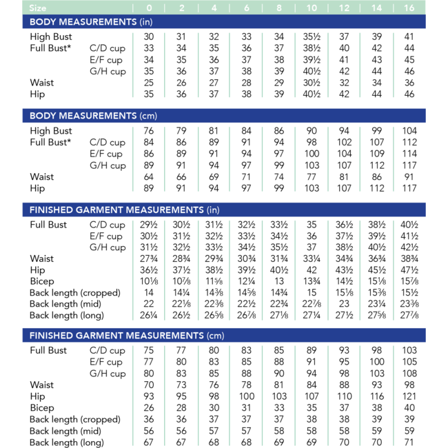 Concord T-Shirt Pattern Size 0-16