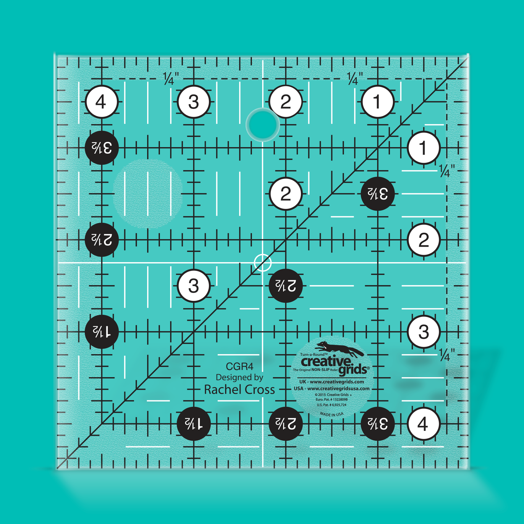 Creative Grids Quick Trim & Circle Ruler Two 4-1/2x24-1/2 Creative Grids