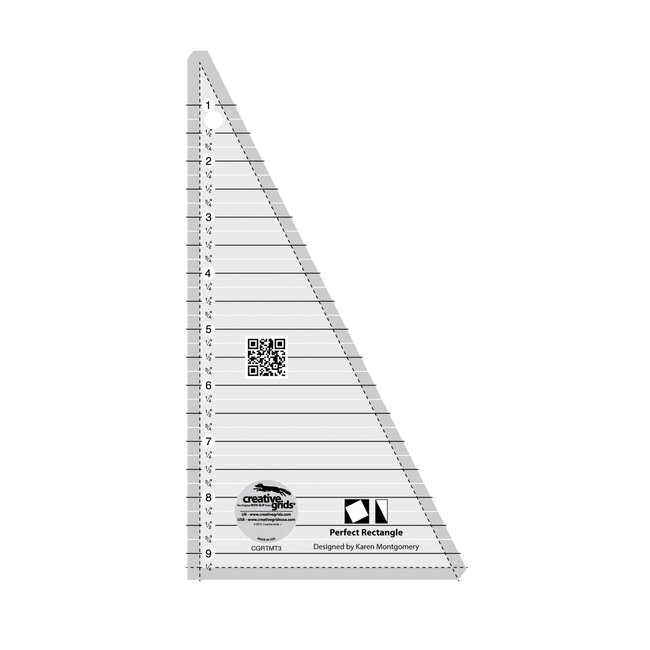 Creative Grids Perfect Rectangle Ruler 9-1/2in Quilt Ruler CGRTMT3