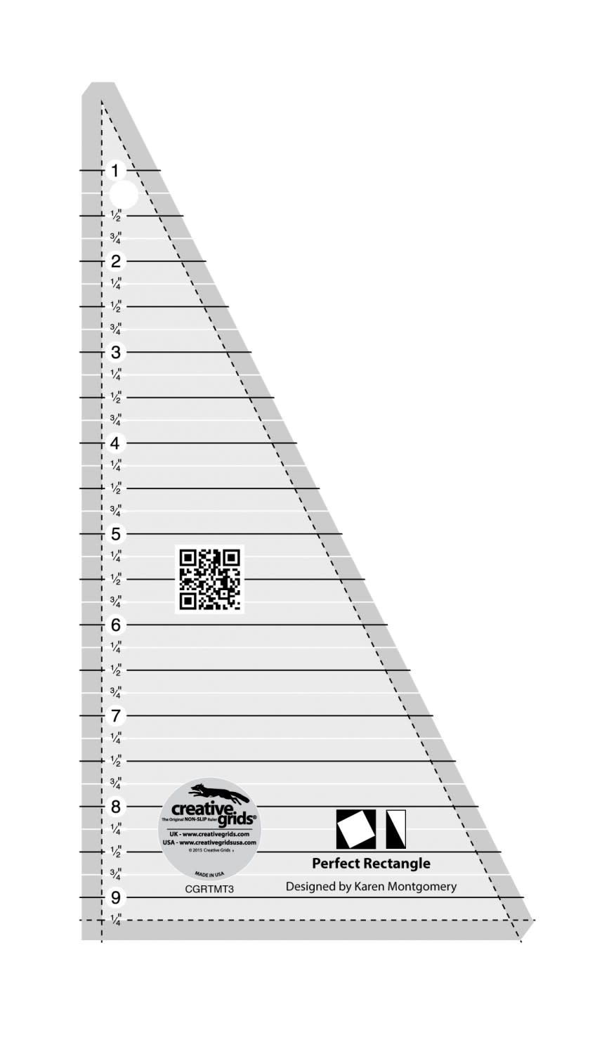 Ruler Rectangular Block Creative Grids Perfect Rectangle Ruler 9-1/2in Quilt Ruler CGRTMT3 ...