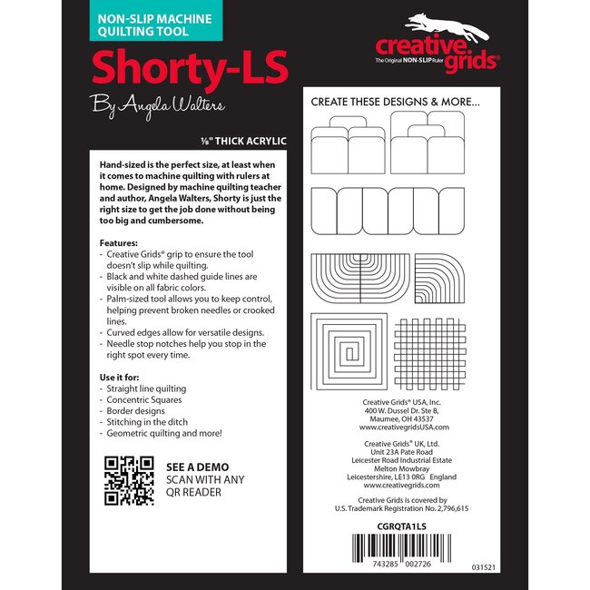 Creative Grids Shorty Low Shank Ruler CGRQTA1LS