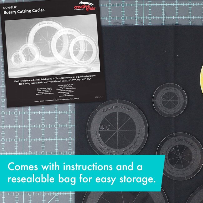 Creative Grids Quilt Ruler Circles (5 Discs with Grips)  CGRCRCL