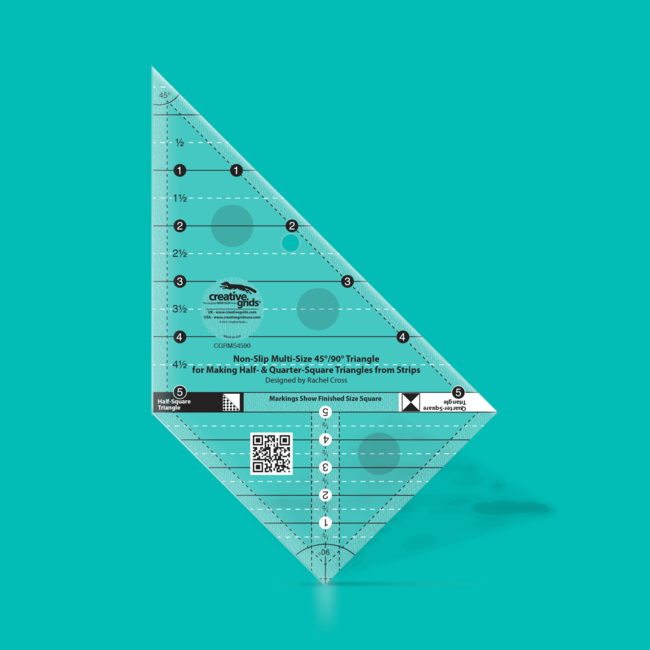 Creative Grids Multi Size Triangle 45 and 90 Degrees CGRMS4590