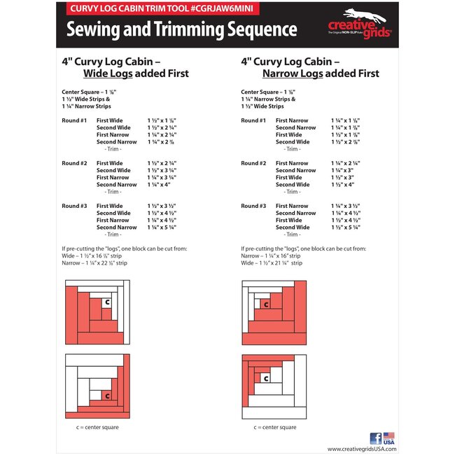 Creative Grids 4" Curvy Log Cabin Trim Tool CGRJAW6MINI
