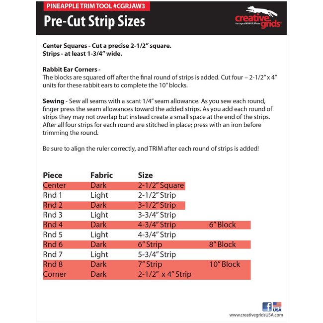 Creative Grids Pineapple Trim Tool CGRJAW3