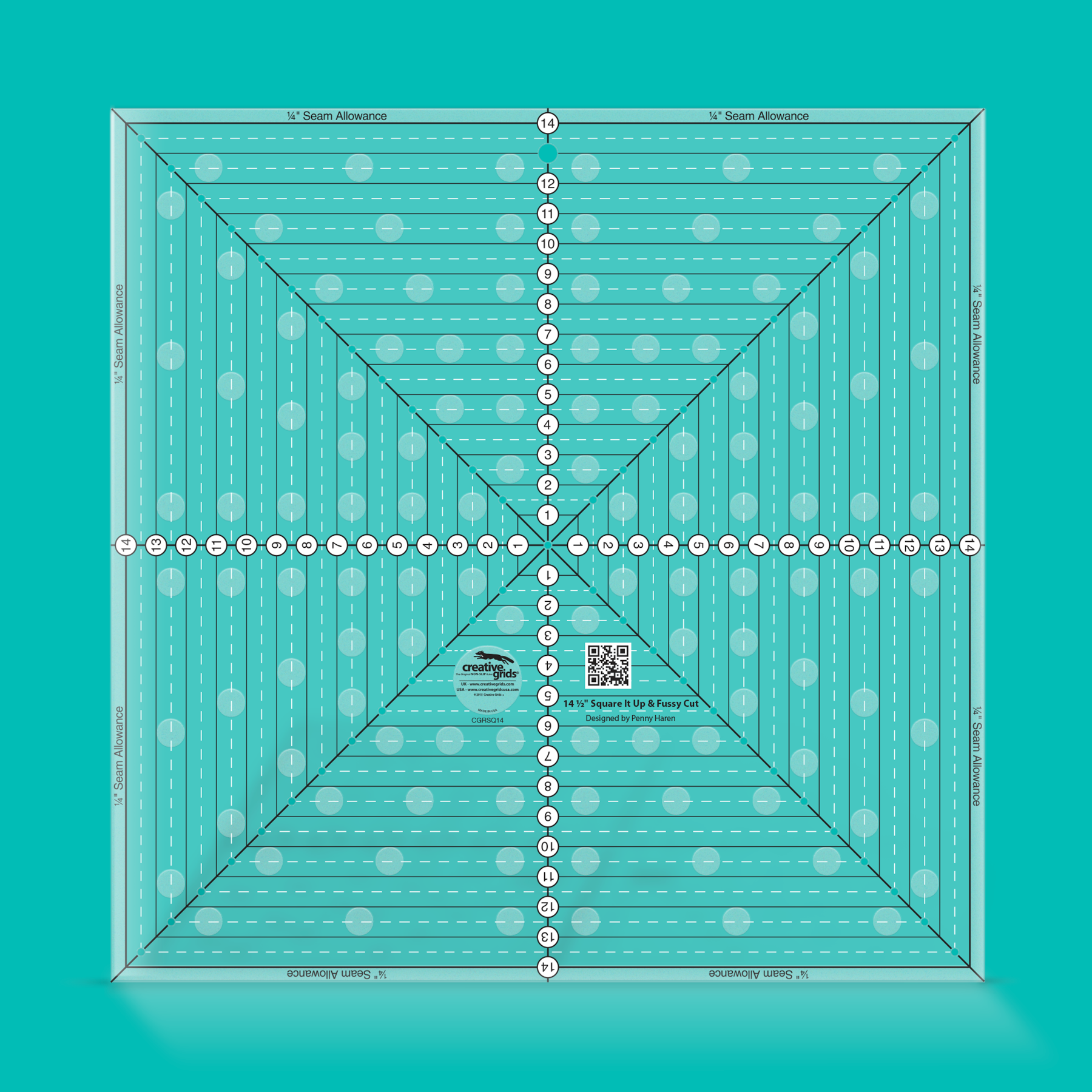 Creative Grids 14 1/2 Square It Up or Fussy Cut Square Sewing & Quilting  Ruler
