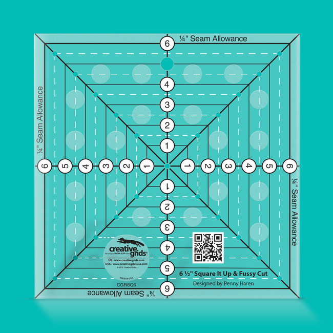 Creative Grids 6-1/2" Square It Up or Fussy Cut Square CGRSQ6