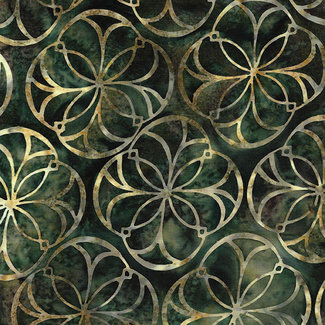 Island Batiks Bellingham Bay, Deco Medallion, Pinecone (612103896) $0.20 per cm or $20/m