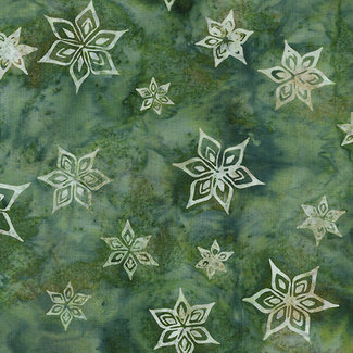 Island Batiks Bellingham Bay, Deco Snowflakes, Seaweed (612107636) $0.20 per cm or $20/m