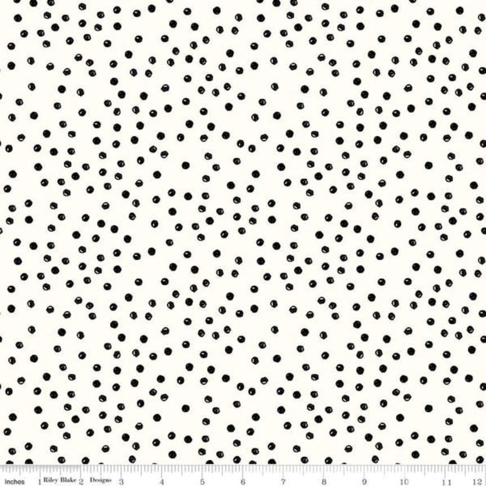 Riley Blake Designs Goose Tales, Scattered Dots Off White, per cm or $20/m Halloween
