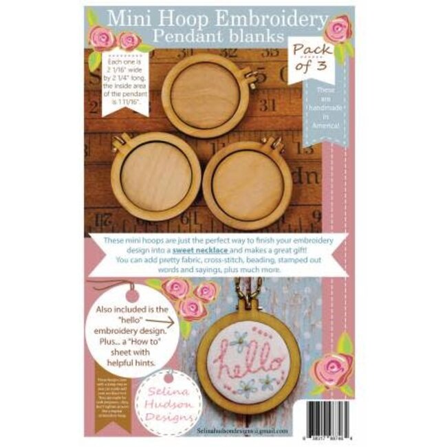 MINI HOOP EMBROIDERY PENDANT BLANKS 3 PK Stitch by Stitch