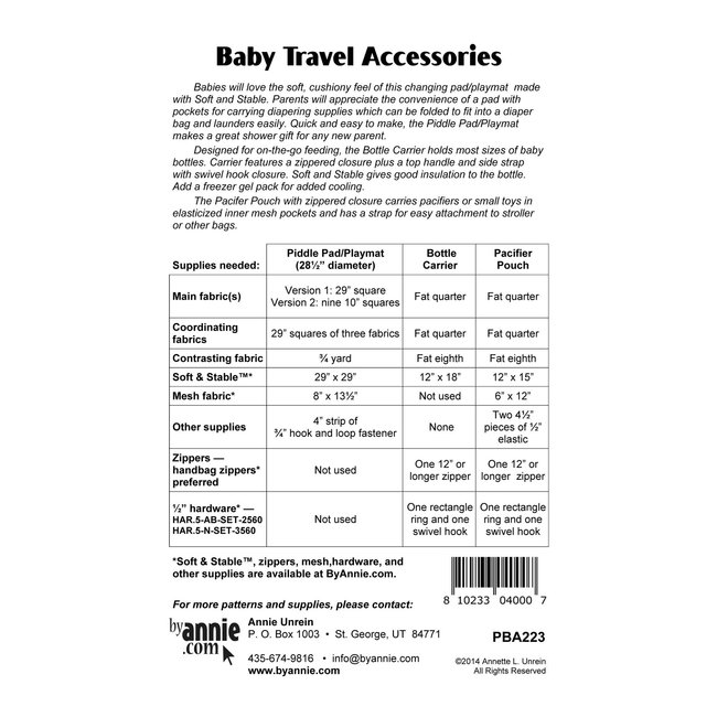 Baby Travel Accessories Pattern