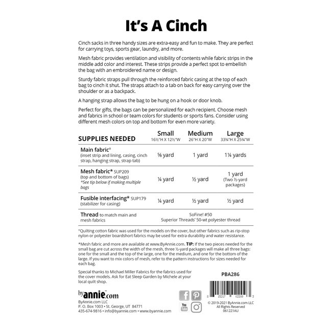 It's a Cinch Pattern