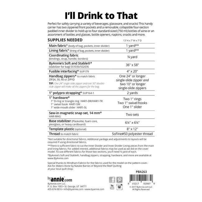 I'll Drink to That Pattern