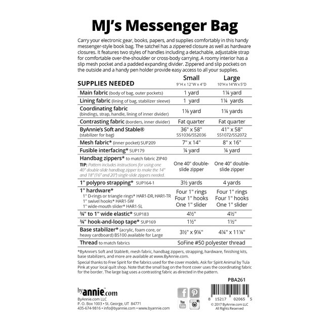 MJ’s Messenger Bag Pattern