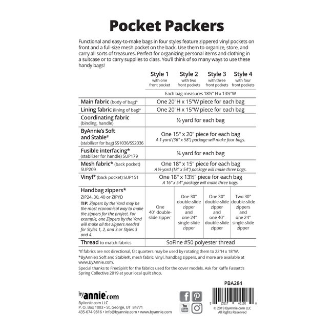 Pocket Packers Pattern