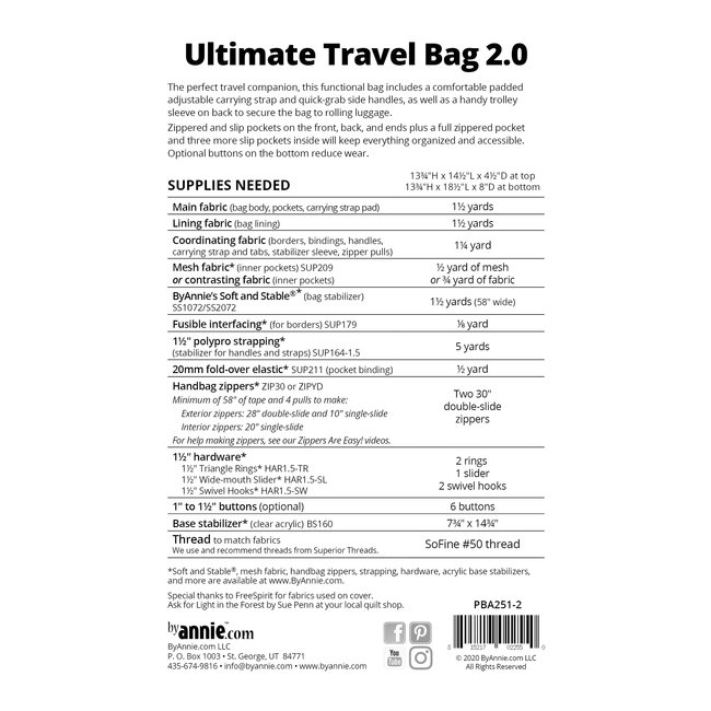 Ultimate Travel Bag 2.0 Pattern