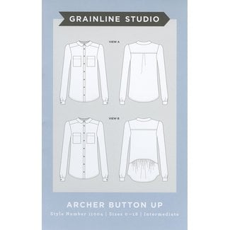 Grainline Studio ARCHER BUTTON UP SHIRT PATTERN SIZES 0-18