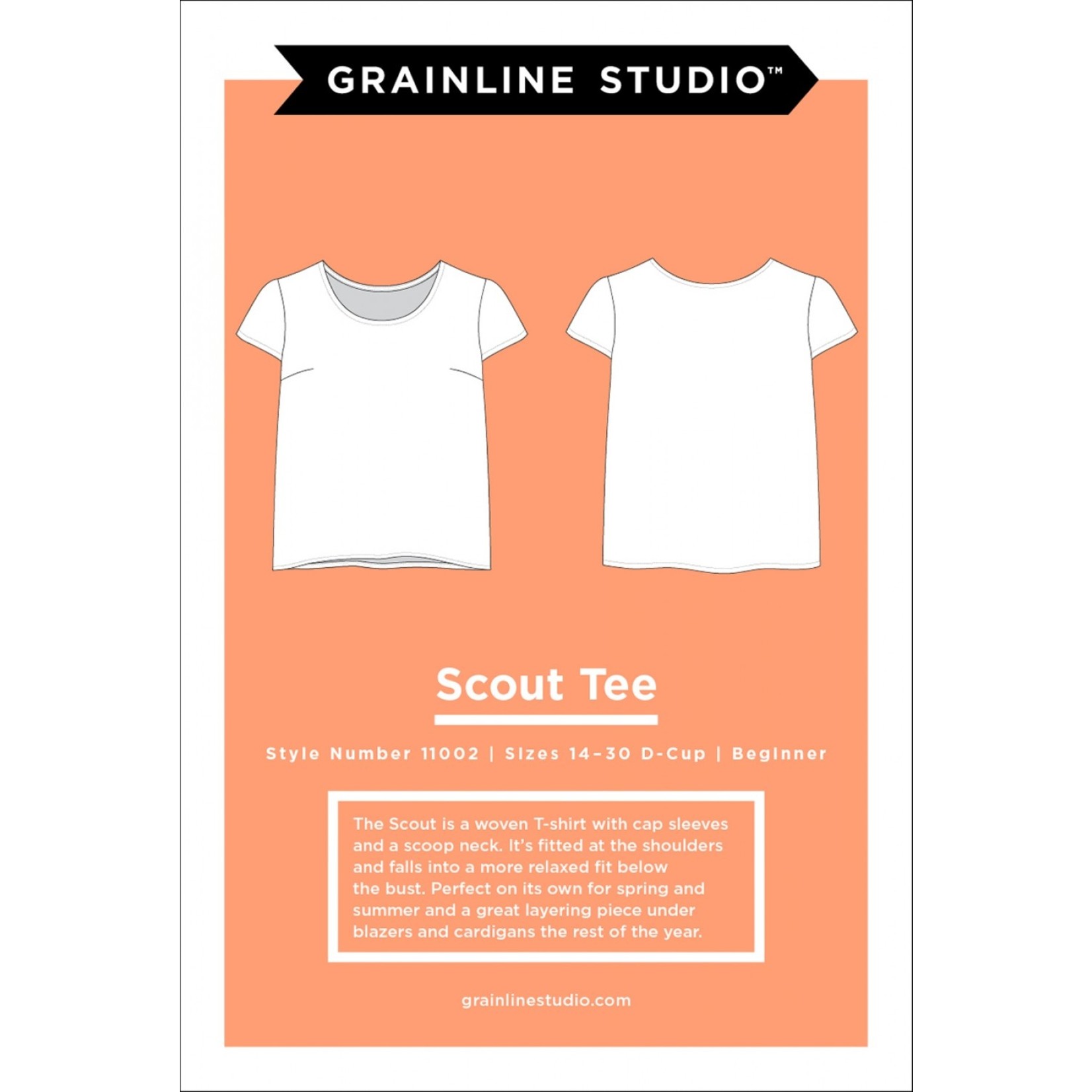 Grainline Studio Scout Tee Pattern Size 0-18