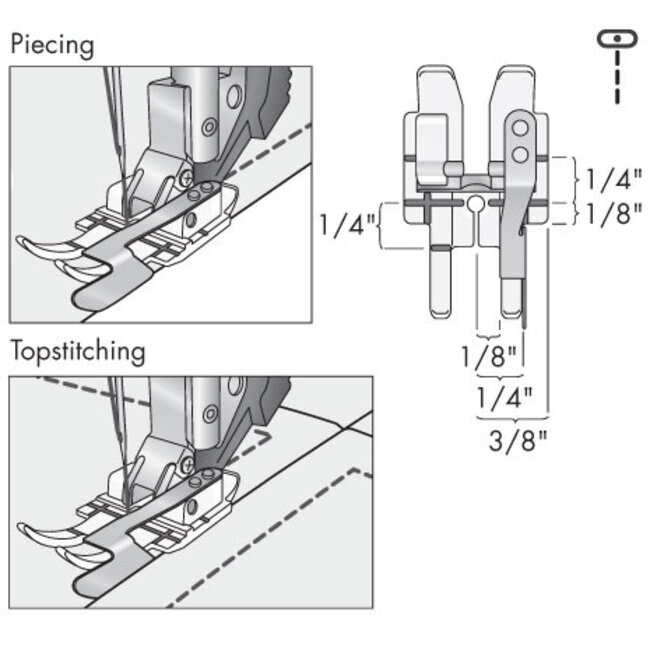 Pfaff Clear 1/4" Right w/Guide w/ IDT (Group D,E,G,J,K,L)