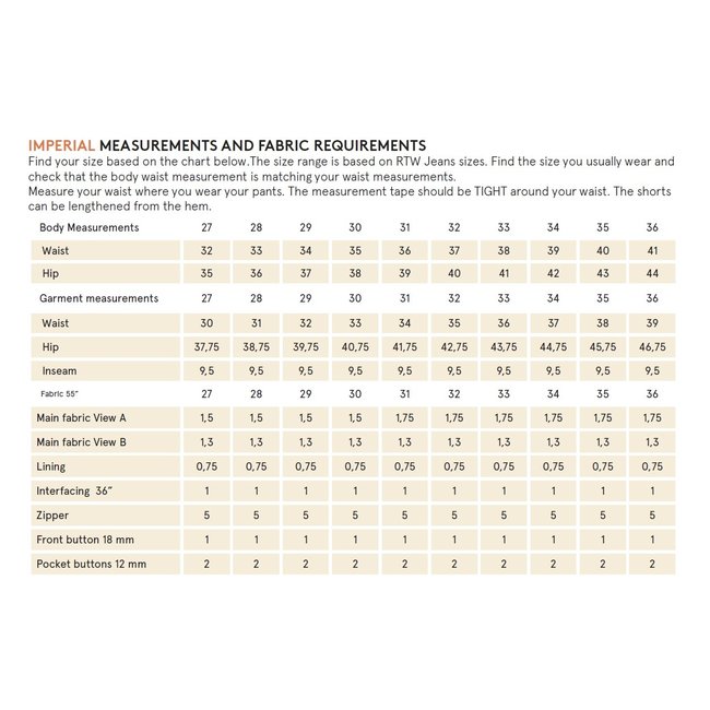 Cargo Shorts Pattern 27" - 36"