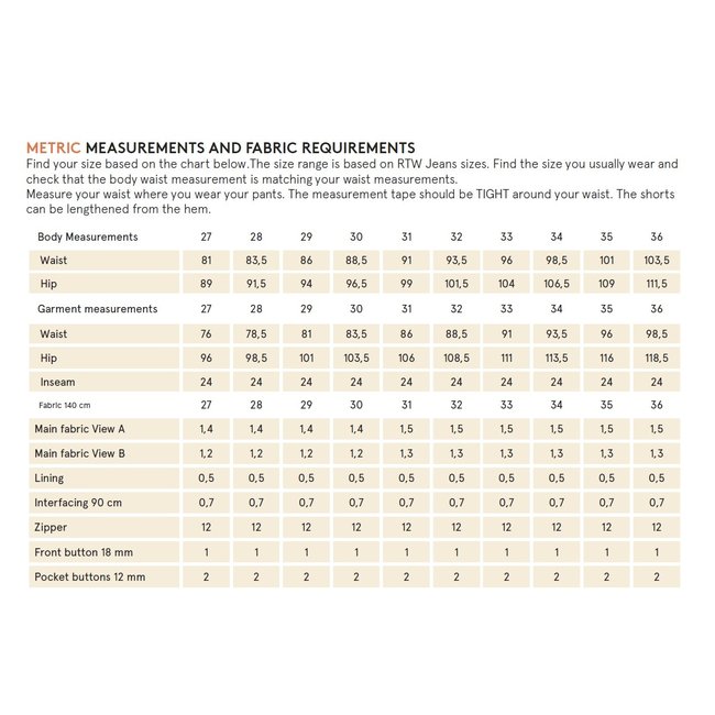 Cargo Shorts Pattern 27" - 36"