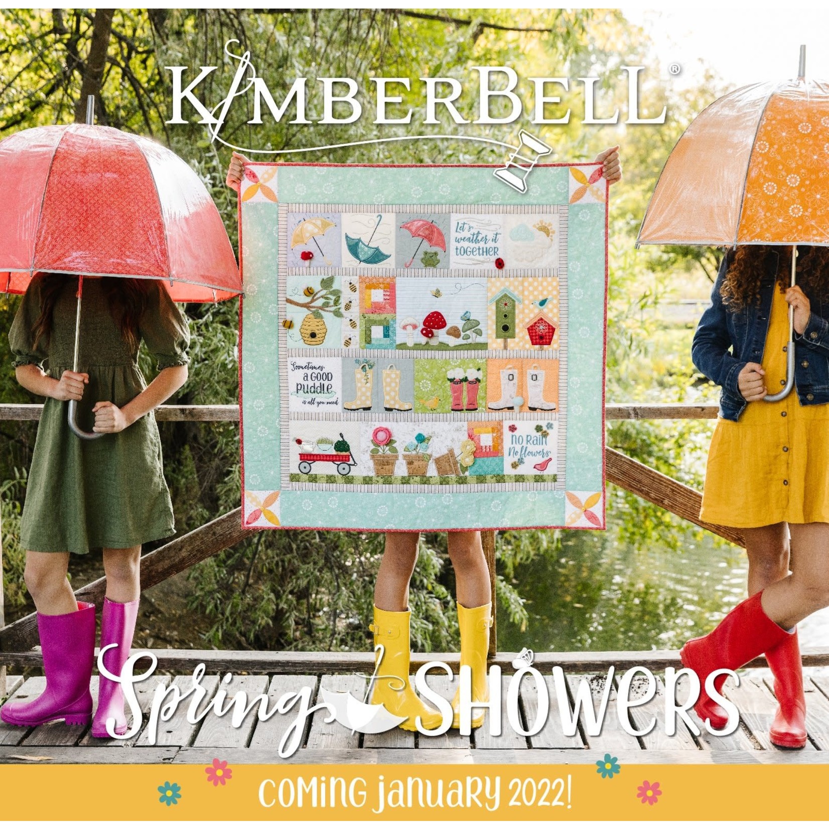 Kimberbell Spring Showers Machine Embroidery Quilt CD Stitch by Stitch