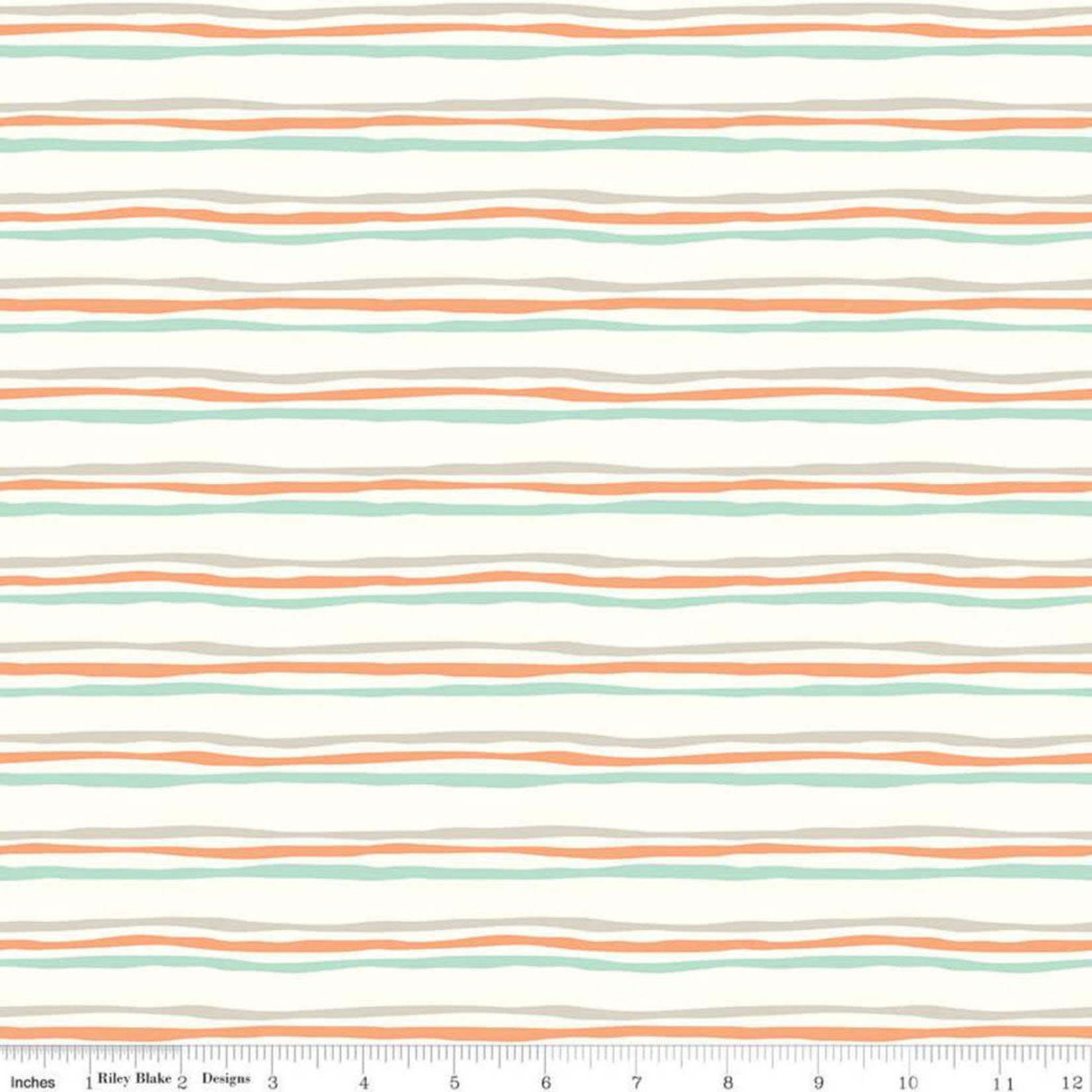 Riley Blake Designs Riptide, Stripes, Orange (C10304-ORA) $0.20 per cm or $20/m