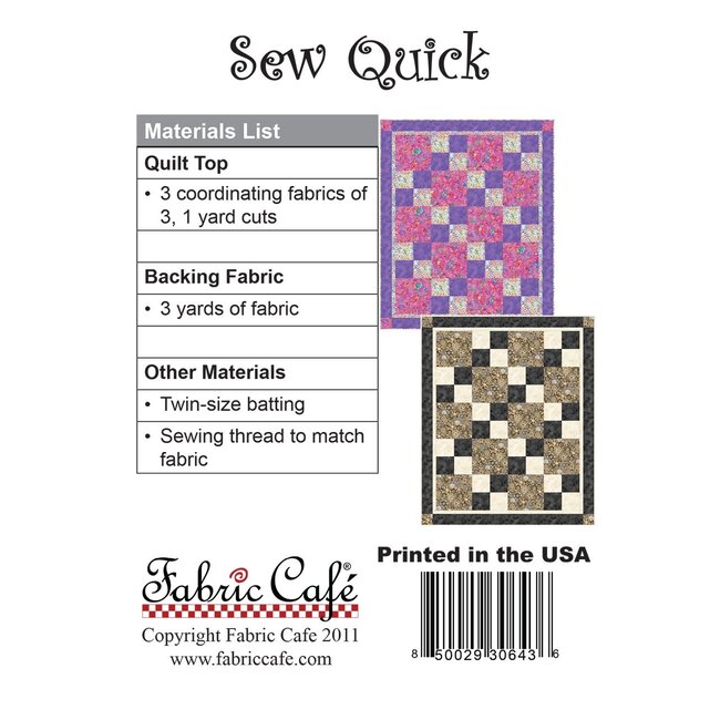 Sew Quick 3-Yard Quilt Pattern