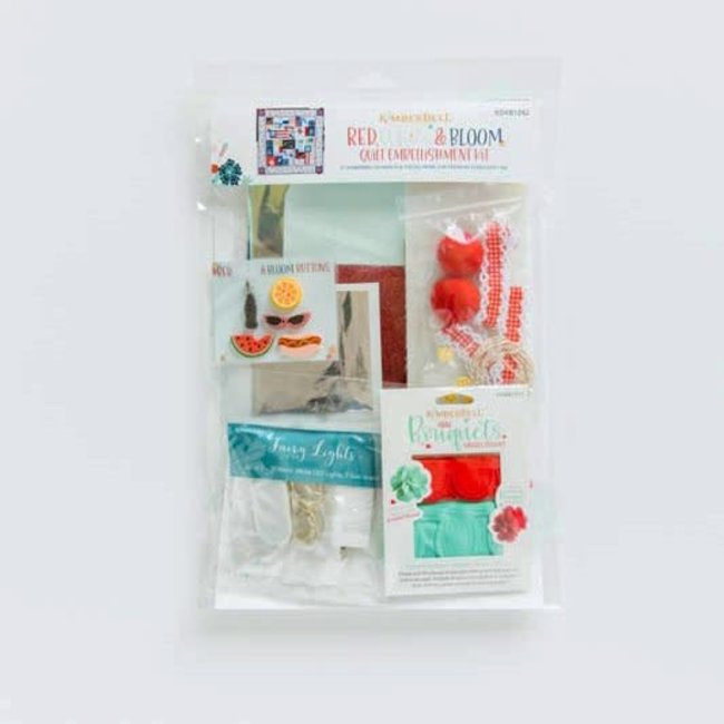 Red White & Bloom Embellishment Kit