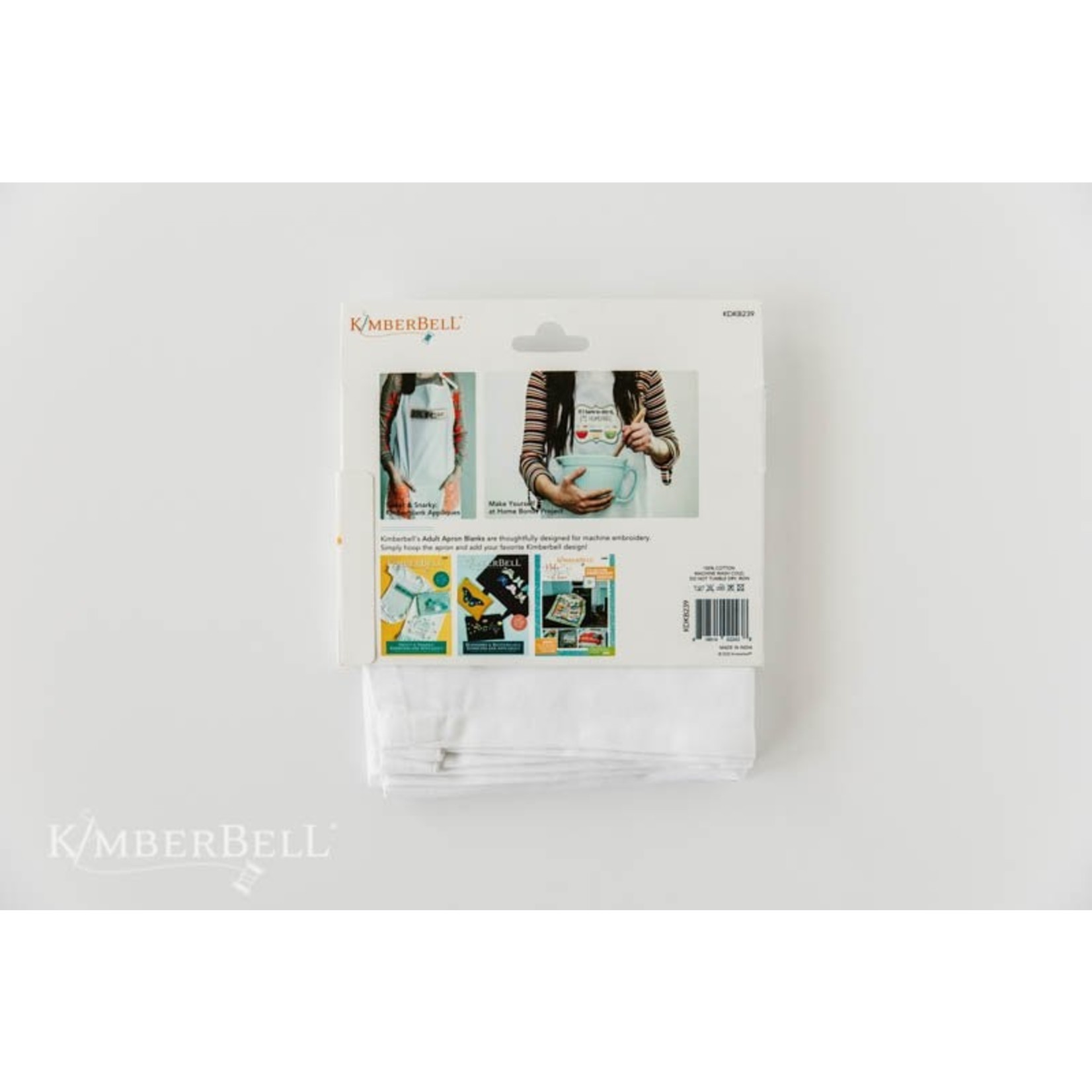Kimberbell Designs Adult Apron, White, Adjustable Neck