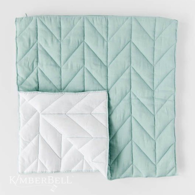 Quilted Pillow Blank, 19"x19" Mist Blue Linen, Herringbone Quilting, Discontinued, While Supplies Last