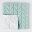 Quilted Pillow Blank, 19"x19" Mist Blue Linen, Herringbone Quilting