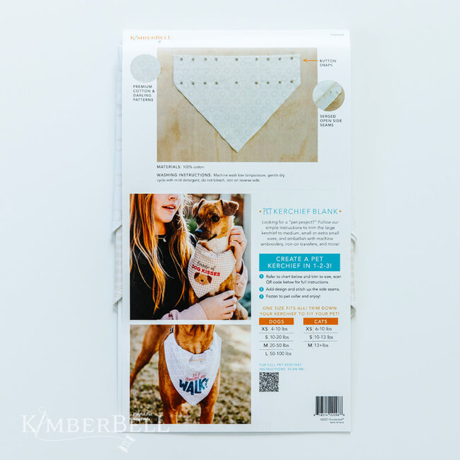 Pet Kerchief Blank, Set of 2 Grey and White, discontinued, while supplies last