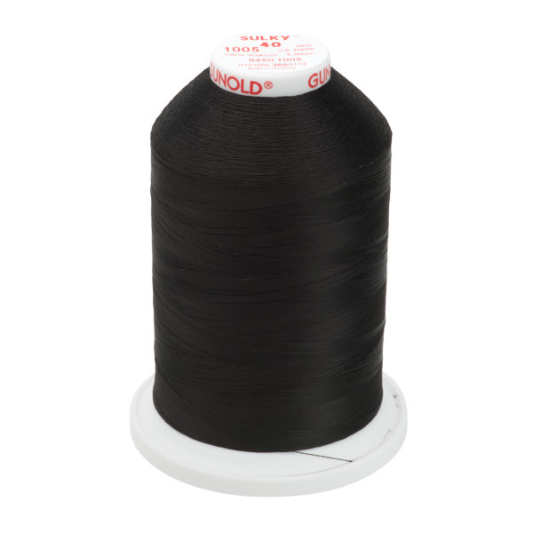 Gunold 1005-Black- 40 WT Rayon Sulky Rayon Thread 5000m