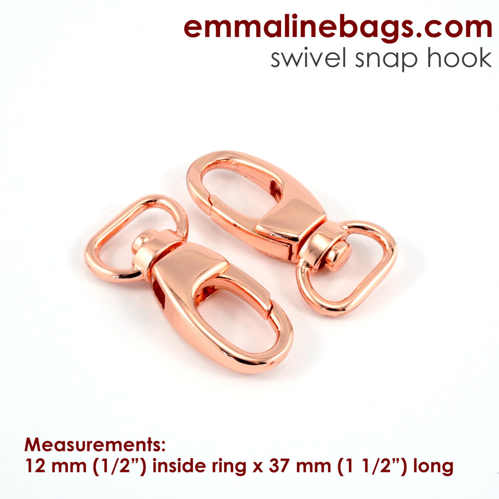 Emmaline Swivel Snap Hook: Designer Profile (2 Pack) 1/2 inch