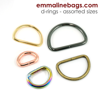 Emmaline D-rings: (4 Pack) 1/2 inch